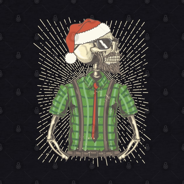 Happy Seasons - Hipster Santa Claus Skeleton by EDDArt